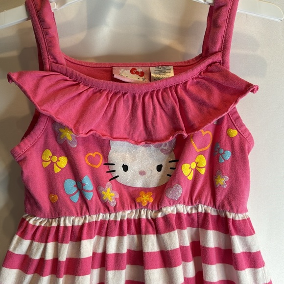 💜3/$15 Hello Kitty Pink and White Striped Dress - Picture 2 of 7